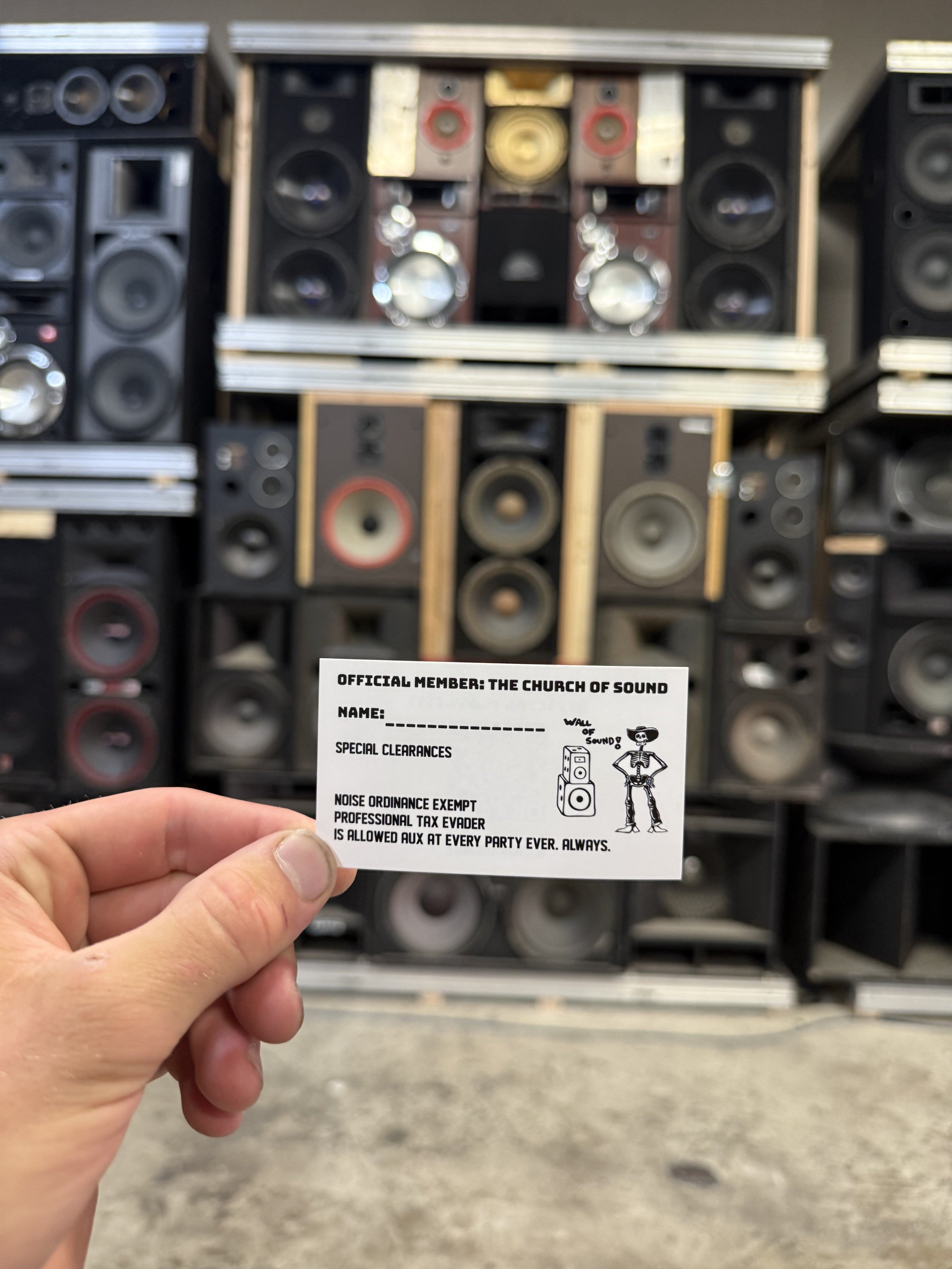 CHURCH OF SOUND OFFICIAL MEMBER CARD